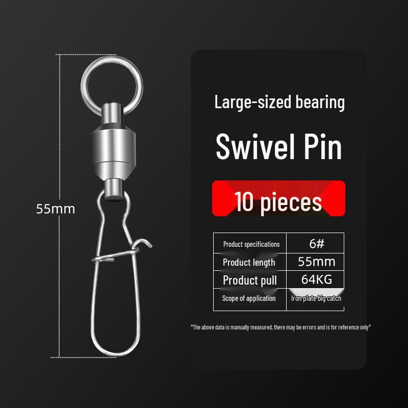 Large Swivel Connector Quick Lure with 304 Stainless Steel Bearing and 8-Shaped Reinforced Pin for Sea Fishing