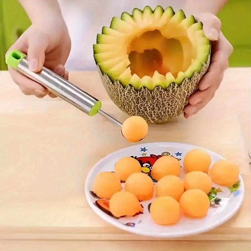 

Premium Stainless Steel Fruit Carving Kit, Melon Baller Scoop Knife Set for Watermelon, Strawberry, Pineapple Slicing and Carving зелений