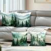 Watercolor misty pine forest pattern digital printing pillow cover Short plush Suitable rooms bedrooms sofas throw cushion cover