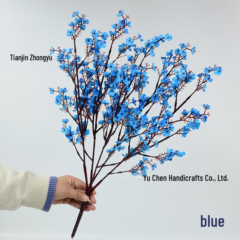 Large Silk Gypsophila Bouquet for Wedding Décor - 5-Prong Branches with Small Flowers