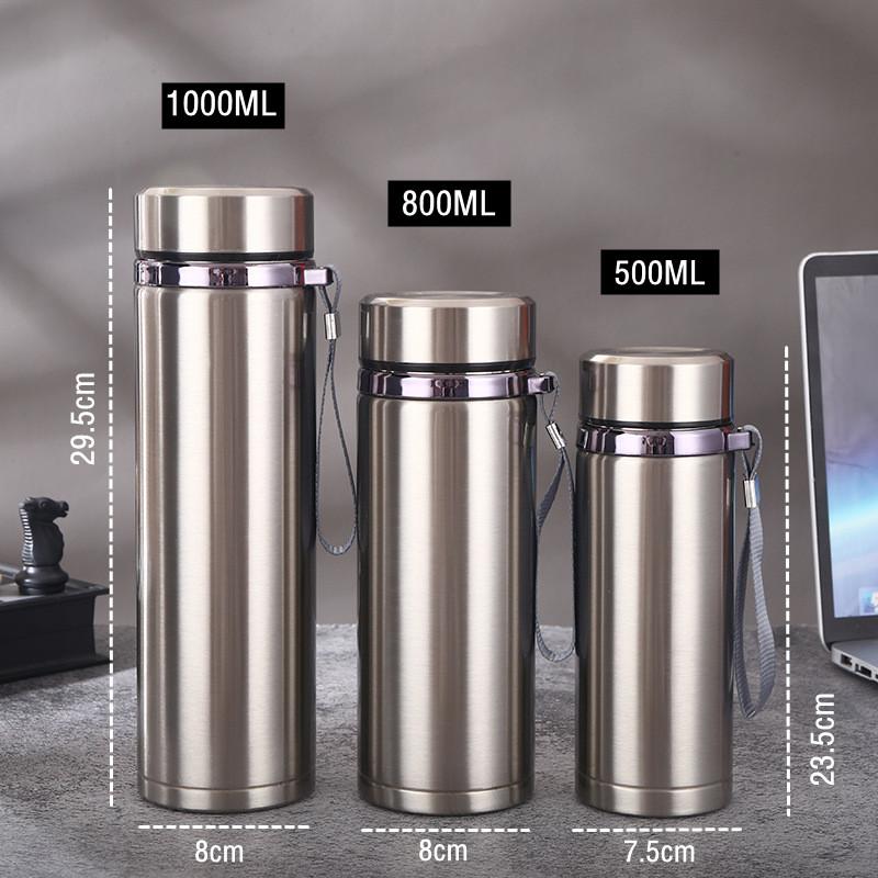 1000ML Double Stainless Steel Business Style Vacuum Flask Portable Outdoor Car Thermal Mug Coffee Tea Insulation Bottle