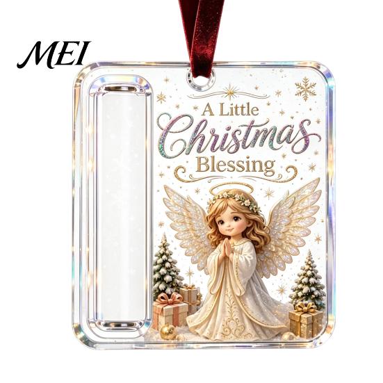 Unique Stocking Stuffer for Christmas Cash Gift Ornament, Clear Acrylic Money Holder, Holiday Xmas Creative Holder Holidays Tree Hanging Decoration,