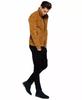 Bomber Handgefertigt Leder Herren Wildlederjacke Tan Braun Lammleder Echt Stilvoll Weich