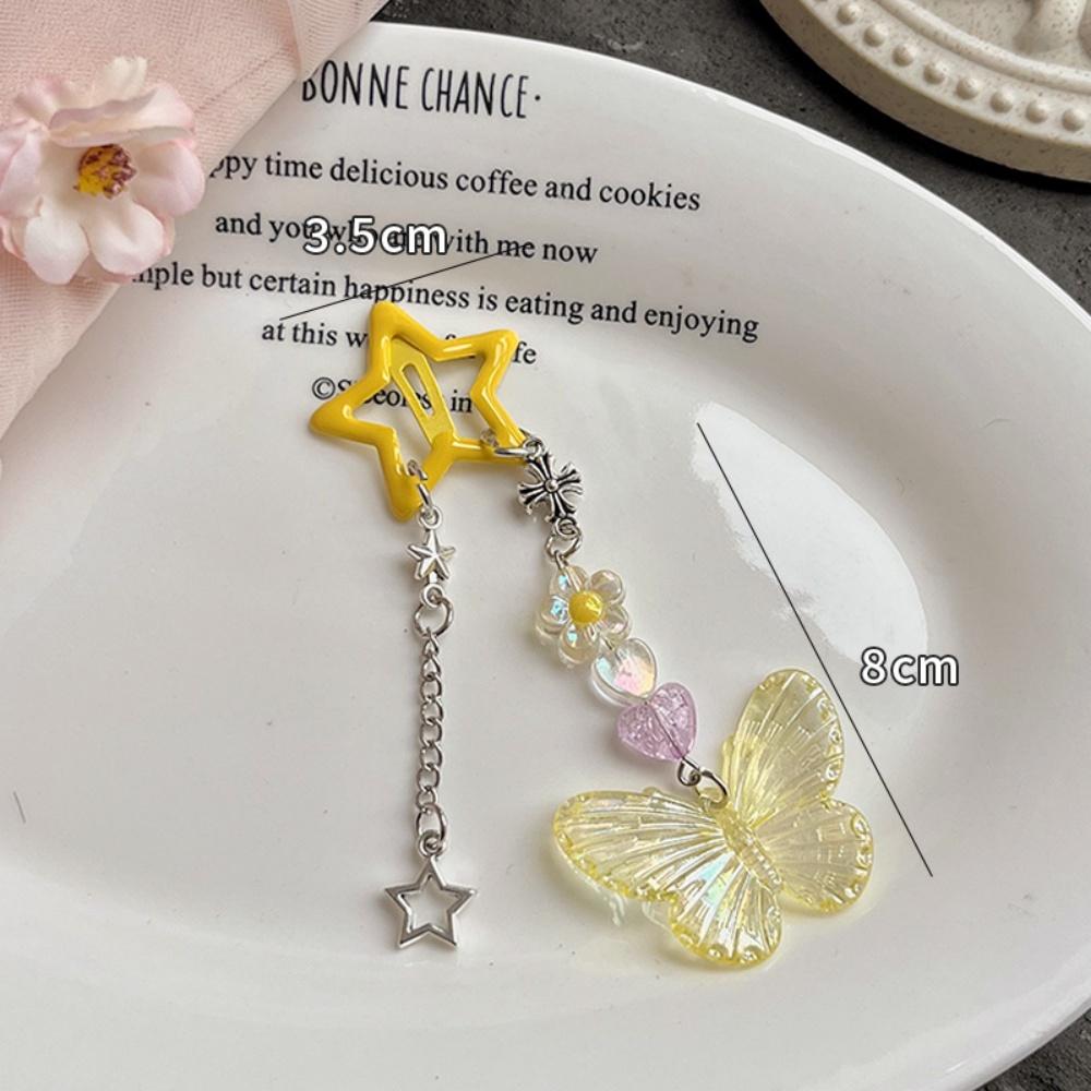 

Y2k Hair Clip Dopamine Butterfly Tassel Hairpin Star Hair Clip Comfortable Crystal Hairpins For Photography Concerts Casual