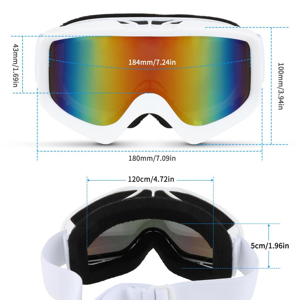 FOCUHUNTER Ski Snowboard with Dedicated Hard Glasses Wide Field of View UV Impact Sports Goggles Goggles, Goggles, Case, Compatible, Anti-Fog, Lenses,