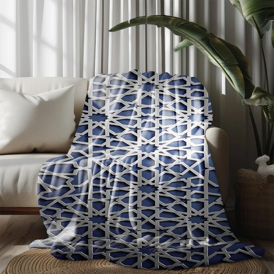 Geometric Pattern Blanket Microfiber Flannel Cover Blanket Bedroom Living Room Sofa Soft And Comfortable Home Decoration