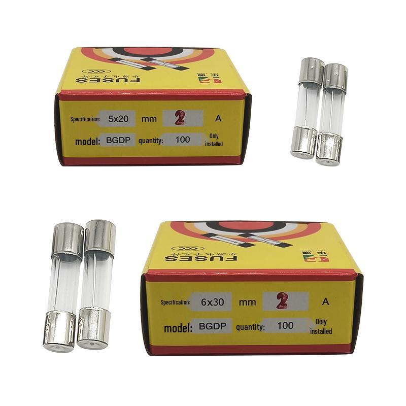 Glass Fuse Tubes: 5x20mm, 6x30mm, 250V, 0.2A, 3A, 10A, 20A