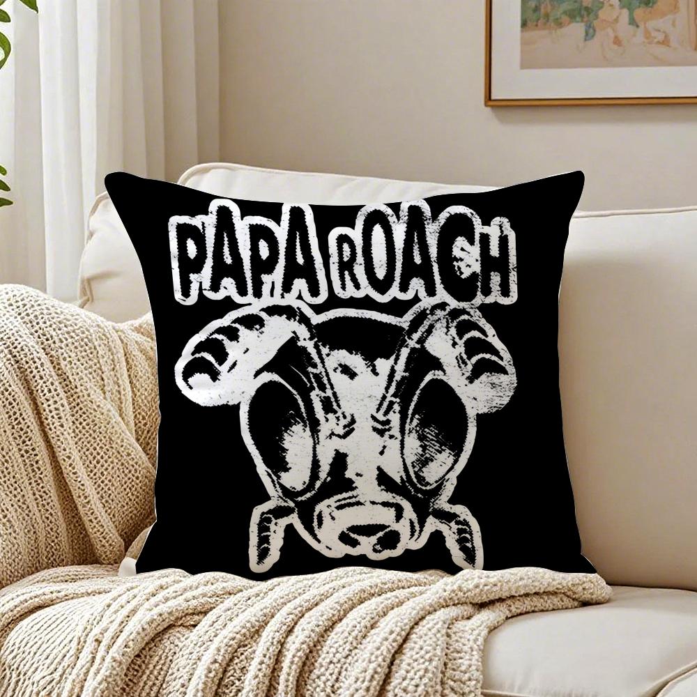 Classic Popular Rock Band P-Papas R-Roach Cushion Cover Linen Pillowcase Soft For Sofa Bed Home Room Decor