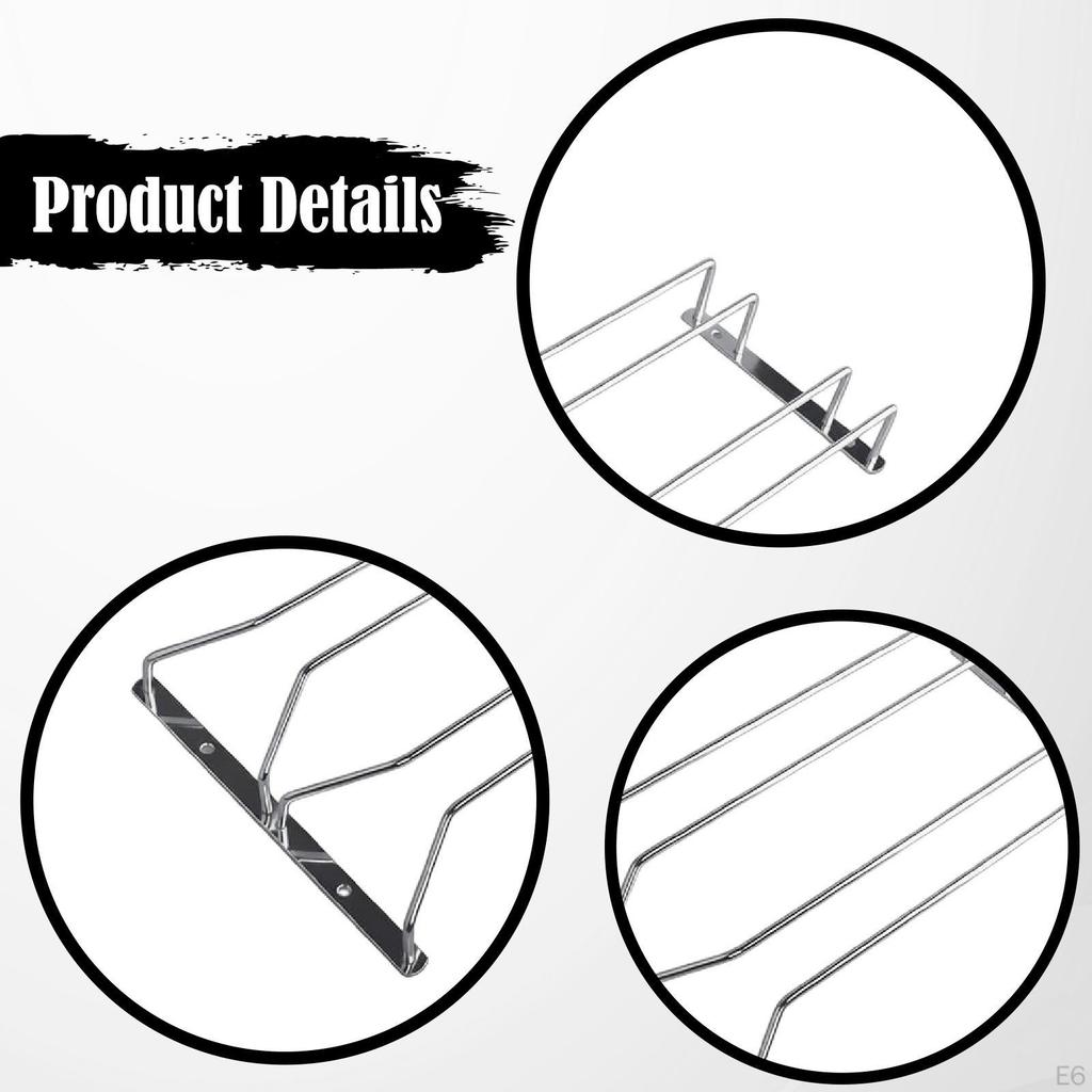 Glass Holder, Hanging Metal Rack, Practical Storage Under Kitchen Cabinets, Easy Assembly,
