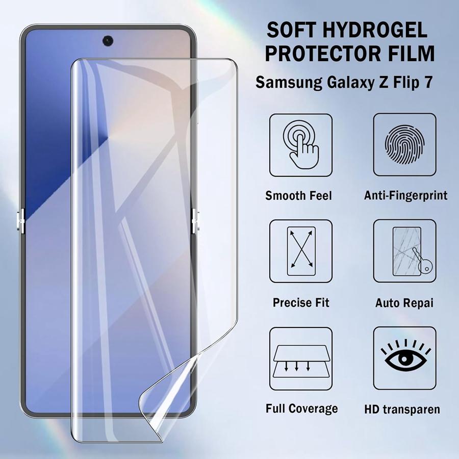 [3+3+3] 9IN1 HD Tempered Glass Outer Screen Protector +Soft Flexible TPU Screen Protector for Samsung Galaxy Z Flip 7 6 Flip7 FE Rear Camera Film