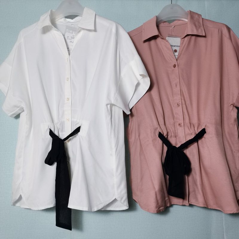 Japanese Single Tail Goods Tencel Short-Sleeved Shirt Women's Lace-up Waist-Controlled Slimming Western Style Top Stylish Niche Style Summer Wear