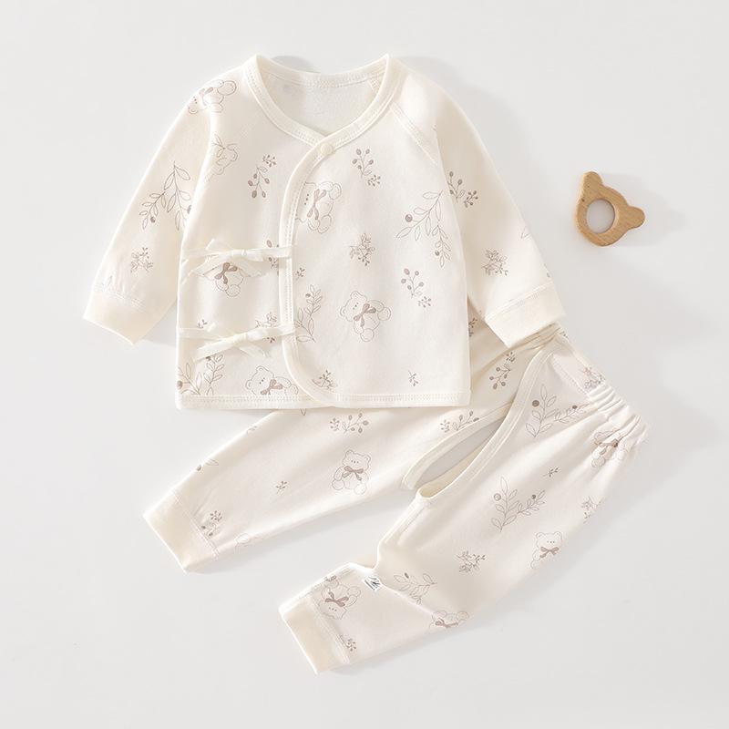 Vêtements bébé 100% Coton - Ensemble Haut & Pantalon à Entrejambe Ouvert pour Garçons et Filles