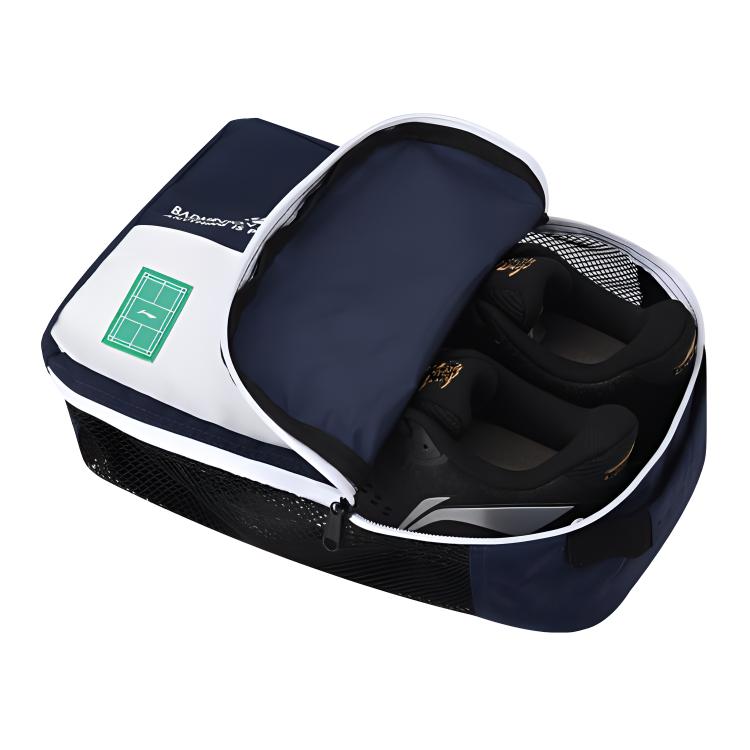 New LiNing Fabric Shoe Bag Storage Box Regular Unisex Navy Blue White ABLS029-2
