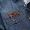 Men Multi pockets Blue Denim Shirts Summer Male Short Sleeve Tooling Shirts Men Cotton Casual Jeans Shirts 4XL