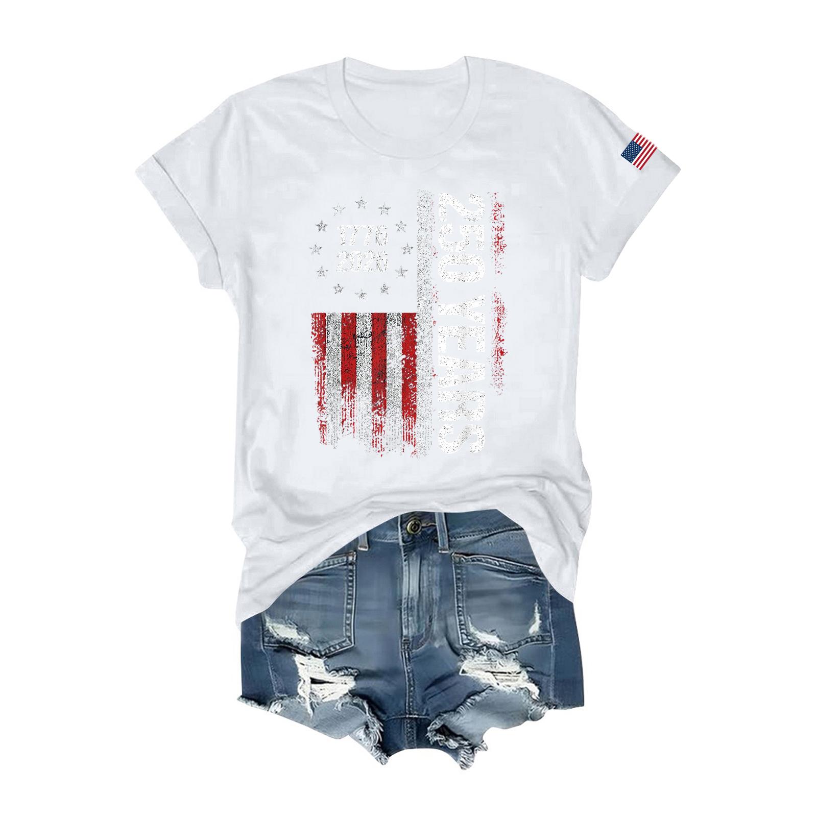 

Womens T Shirts Short Sleeve Shirts Pullover Summer Spring Tops Blouses XL білий