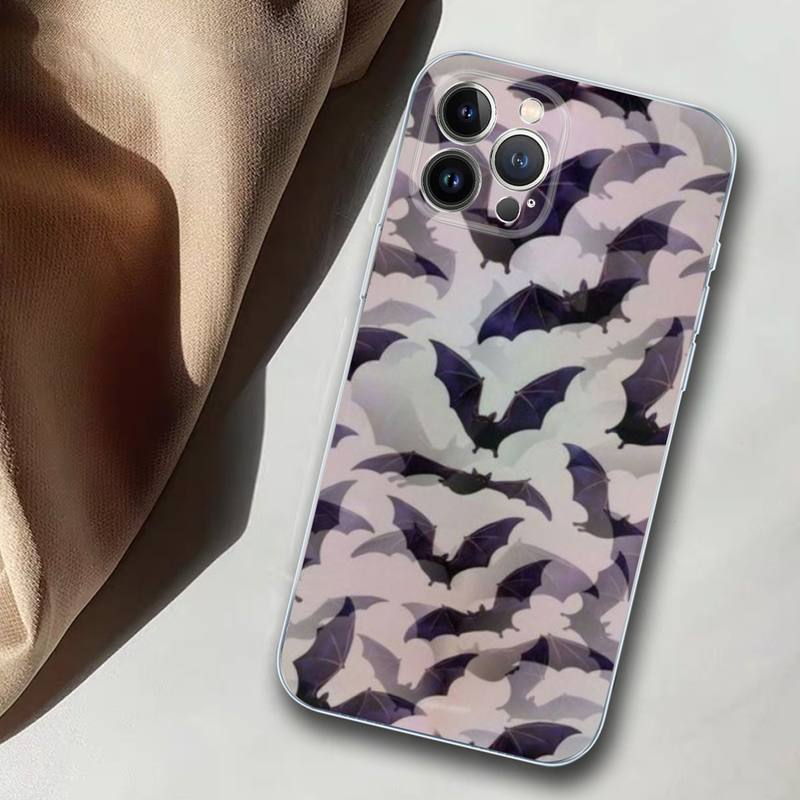 Goth Vampire Bat Phone Case For iPhone 14 13 12 11 Pro Max XS X XR SE 2020 6 7 8 Plus Mini Transparent Shell