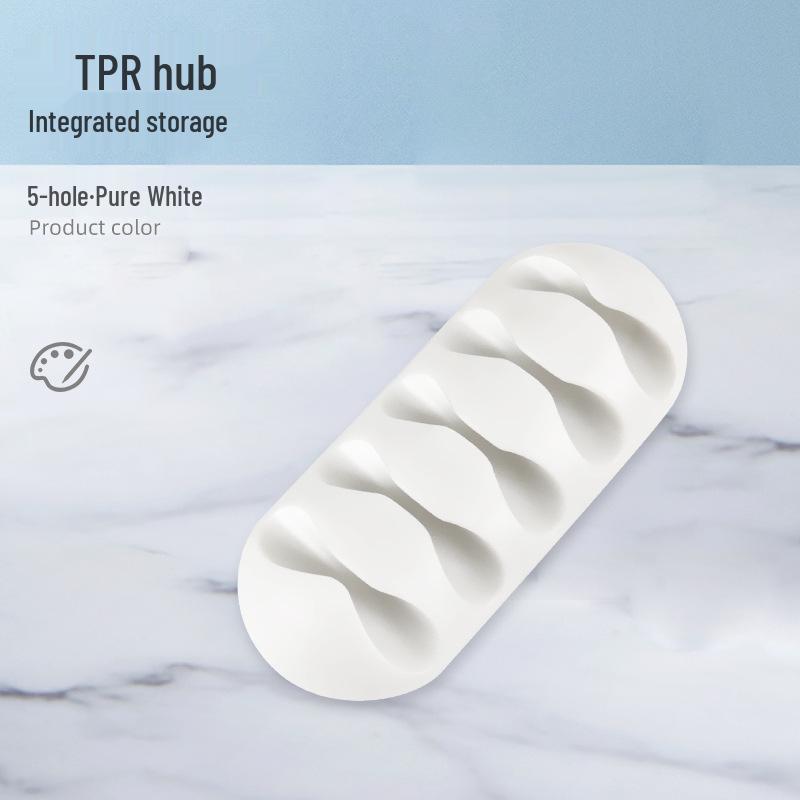 Multi-Hole Self-Adhesive Cable Organizer and Power Cord Holder