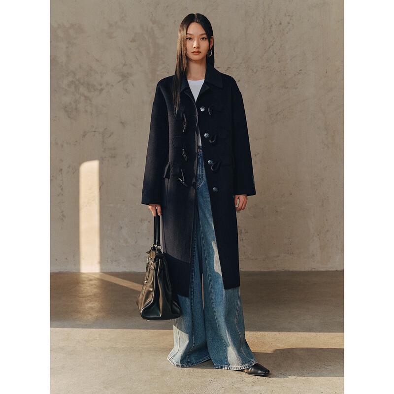 

PEACEBIRD Women s Wool Toggle-Button Double-Faced Coat S