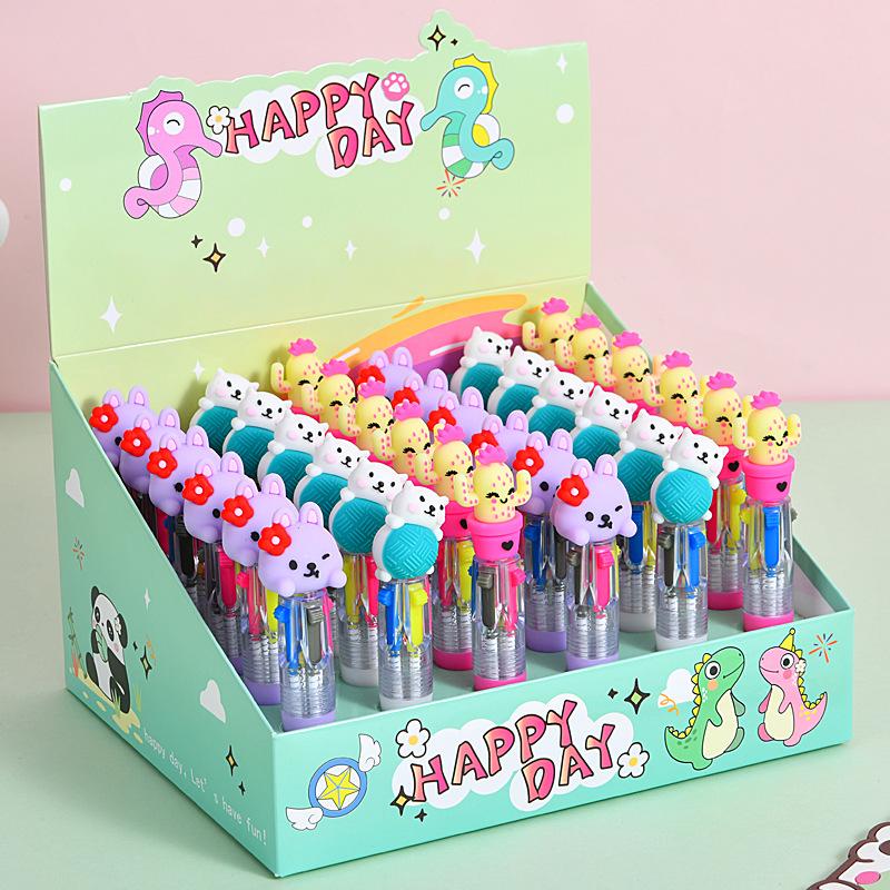 

36 шт. Милый Мультяшный Кот Кролик Мини Четырехцветная Шариковая Ручка для Офисной Работы, Ответов на Вопросы, Подписи, Письма, Дневников, Заметок, Студенческого Класса Random style 36Pcs