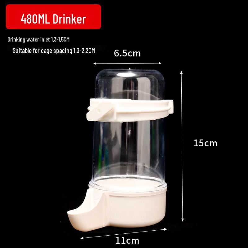 Large Capacity Dual-Use Parrot Waterer & Feeder - Anti-Spill, Anti-Splash, External Hanging Design