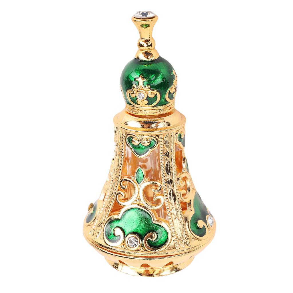 Vintage Enamel Perfume Bottle Middle Eastern Exquisite Elegant Metal Refillable Perfume Bottle