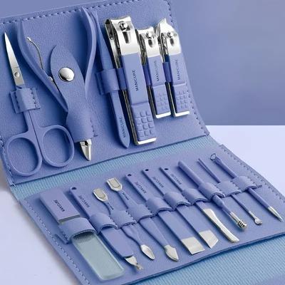 12-16 teile/satz Nagel Cutter Set Edelstahl Nagel Clippers Set Mit Klapp Tasche Maniküre Cutter Kits Schere Make-Up Schönheit werkzeug
