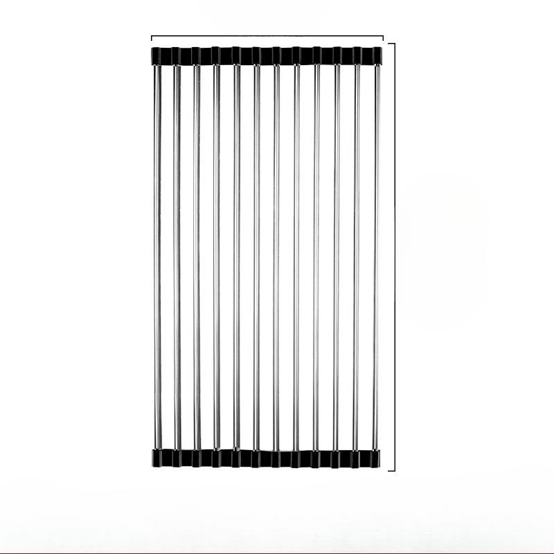 Foldable Dishwashing Mat Kitchen Sink Draining Rack Draining Dish Rack Draining Water 37cm 12 tubes чёрный 839₽