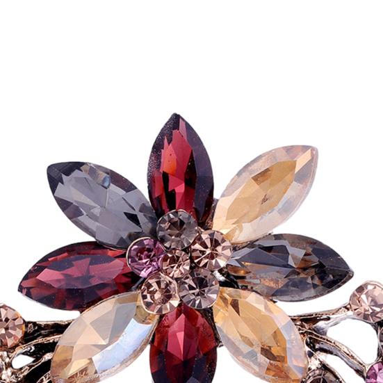 Rhinestone Wreath Brooch Artificial Gemstones Swan Lapel Pin Retro Elegant Brooch Pin for Women Coat Shirt Dress