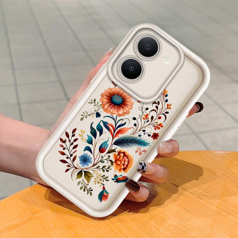 Weiches Silikon-Quadratleiter-Druckmuster-Telefongehäuse Vollständige Abdeckung Kamera Stoßfeste Schutzgummihülle für Vivo