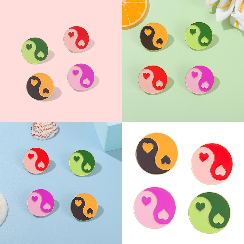 Unique Heart Shaped Alloy Brooch Stylish Fashionable Enamel Badge For Unisex Wear