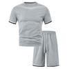 Summer Men's Fashion Loose Suit Short Sleeve Sports Casual Round Neck Two-piece Set Conjuntos Hombre