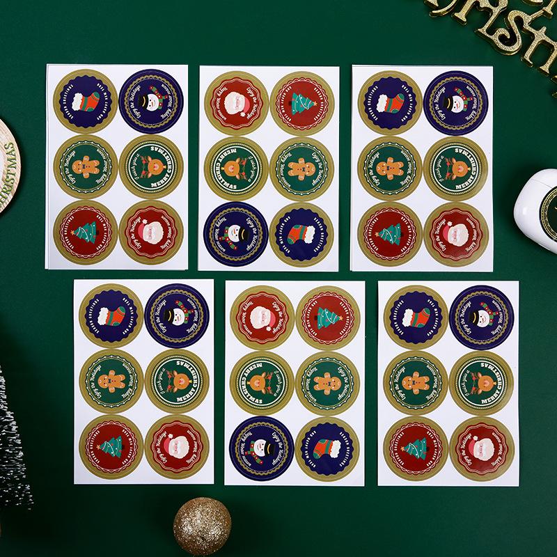 Christmas Eve Self-Adhesive Cartoon Old Man Stickers - Decorative Packaging Seals