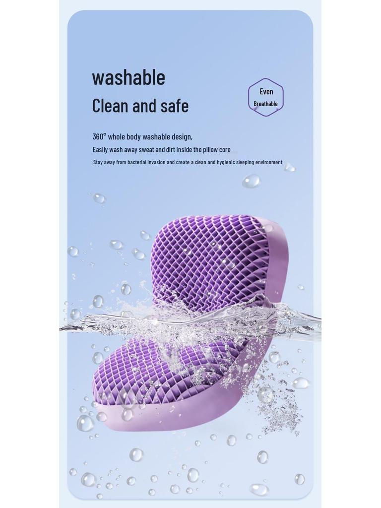 Breathable Pectin TPE Neck Support Pillow with Wing Design - No Pressure, Washable Latex for Better Sleep