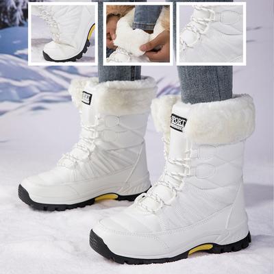 Stivali Tacco Stile Coreano Scarpe in Pelliccia Inverno Super Caldi Stivali da Neve Scarpe Inverno Medio Calzature Donna