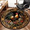 Classical Flower Chicken Round Rug Nonslip Area Rug Office Chair Mat Carpet For Living Room Bedroom Home Decor