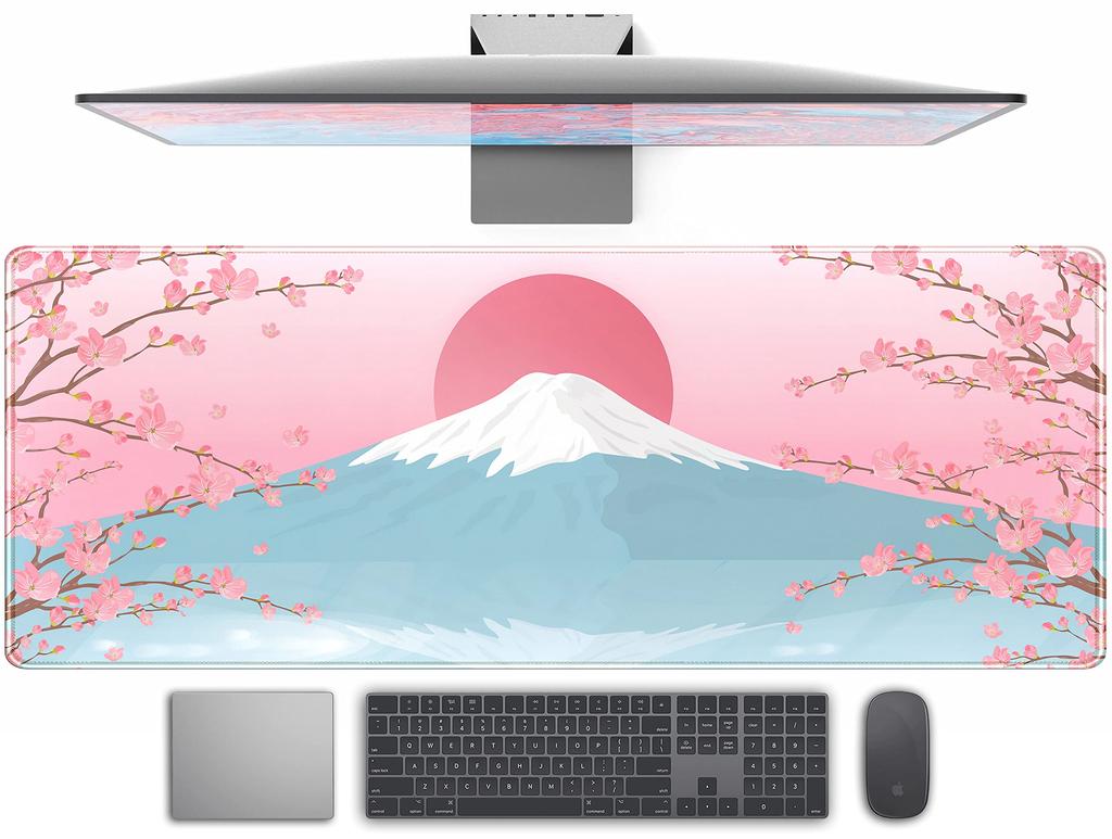 Anime Koi Lotus Gaming-Maus Padoriental Roter Karpfen Blattdruck Glatter Rand Rutschfeste Matte Für Gamer Büro Zuhause Drahtlose Maus Verwendung