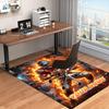 1PC Custom Name Flaming Football Player Theme Floor Mat Ideal for Living Room, Game Rooms, Office, Bedroom,Floor Mat Playful Design251