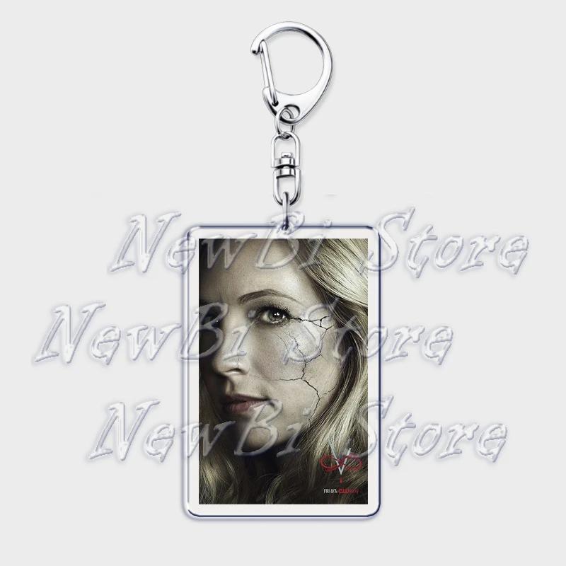 TVD The Vampire Diaries Keychain for Accessories Bag Damon Stefan Salvatore Elena Gilbert Key Chain Keyring Jewelry Fans Gifts