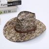 Men'S Hat Summer Sun Protection Big Edge Sun Hat Camouflage Cowboy Hat Outdoor Travel Sun Hat Casual Fishing Hat