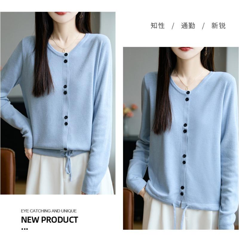 Women S Loose Long Sleeve Knit Cardigan Versatile Sweater Coat