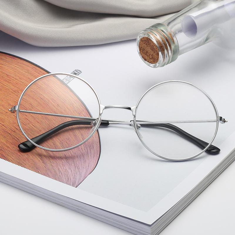 Retro Round Harajuku Unisex Eyeglass Frames with Trendy Metal Design (Model 8009)