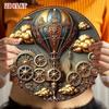 Vintage Steampunk Heißluftballon Metall Wandkunst Poster für Bar Heimdekor