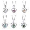Bague Ringen 1.0ct Heart Moissanite Pendant For Women Sparkly Imitation Diamond Jewelry 925 Sterling Silver Fine Jewelry Gift