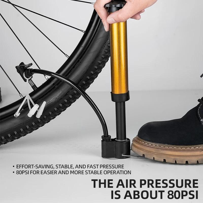 Xunting MTB Fahrradpumpe 80 PSI Fahrrad Manuelle Luftpumpe Ballon Reifenfüller Schrader Ventil Standpumpe Fahrradzubehör