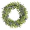 Artificial Lavender and Bamboo Leaf Wreath with Pink Flowers for Home Decoration