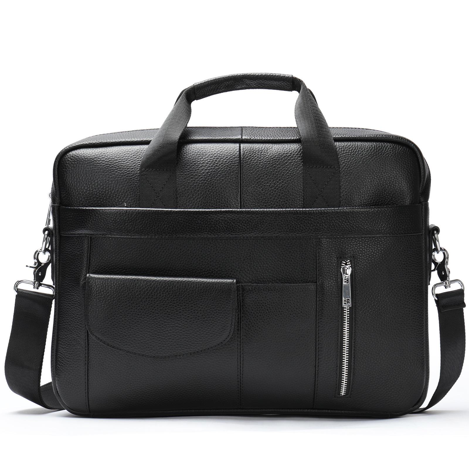 Men`s Genuine Leather Briefcase - Top