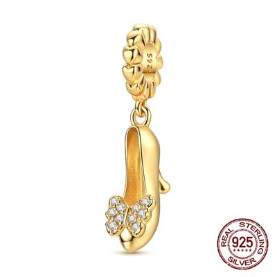 Golden Butterfly High Heels Charms Copper Dangle Pendant Fit Bangle Bracelet Necklace Diy Jewelry
