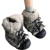 Fashion Bow Platform Women Snow Ankle Boots Fur Designer Fashion Short Plush Flats Cotton Shoes 2025 Trend Warm Cozy Winter Botas Mujer