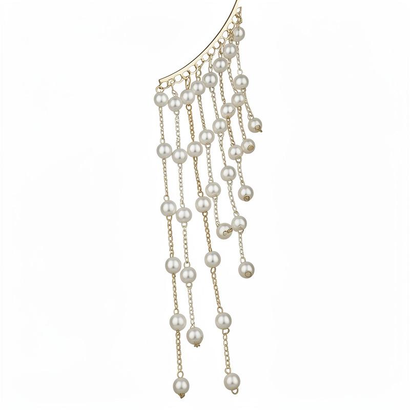 Pearl tassel ear hanging European and American retro personality fashion exquisite earrings light luxury high sense earrings design sense