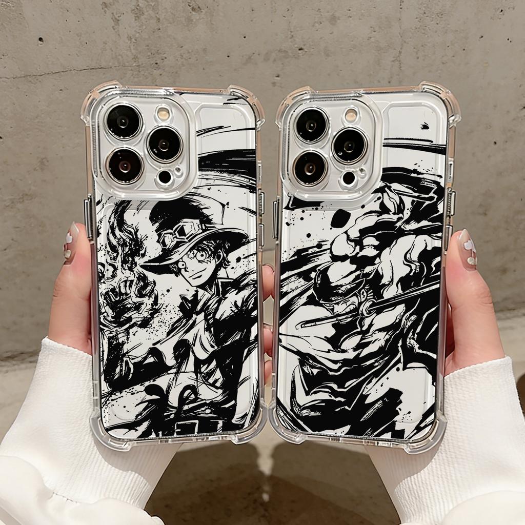 Anime Luffys Zoros AntiFall Clear Phone Case For Xiaomi Redmi 14C 13C 12C K50 K40 Note 14 13 12 11 10 9S A1 A2 A5 Pro Plus 4G 5G